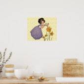 Poster Jardin Elfe Jonquille Féerie Printemps Pâques (Cuisine)