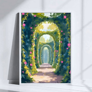 Poster Jardin Enchanté   Peinture Aquarelle à l'Arche Flo