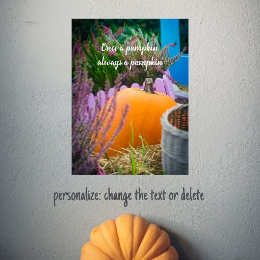 Poster Jardin encore vie avec citrouille orange