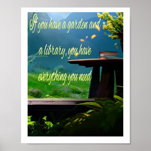 Poster Jardin et bibliothèque (Devant)
