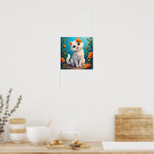 Poster Jardin Fantaisiste de Chatons Blancs (Cuisine)