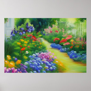 Poster Jardin Fleur de Cottage anglais