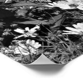 Poster Jardin Fleur Maison Oiseau Noir Et Blanc (Coin)