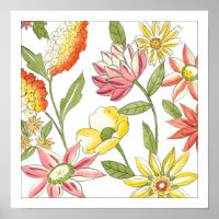 Jardin fleuri avec Arrière - plan blanc