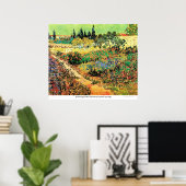 Poster Jardin fleuri avec sentier par Vincent van Gogh (Bureau à domicile)