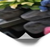 Poster Jardin fleuri coloré avec cascades (Coin)