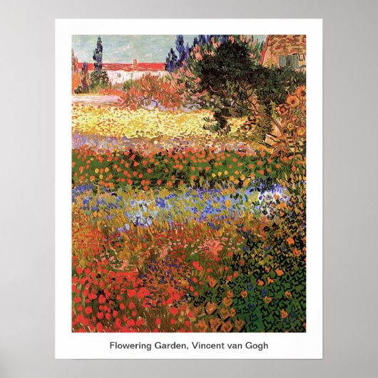 Poster Jardin fleuri, Vincent van Gogh. (Devant)