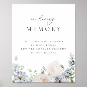 Poster Jardin Floral Bleu Poussiéreux En Mémoire