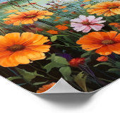 Poster Jardin Floral Le Jour du Printemps du Lac (Coin)