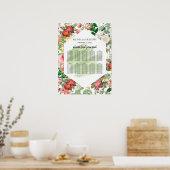 Poster Jardin floral, Mariage aquarelle (Cuisine)