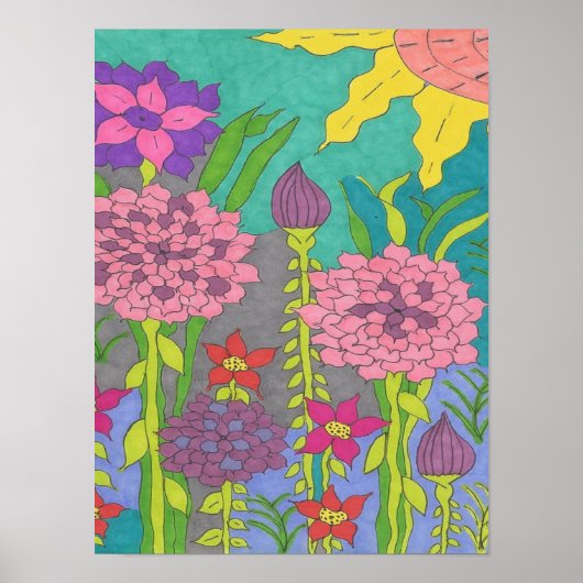Poster Jardin floral printanier (Devant)