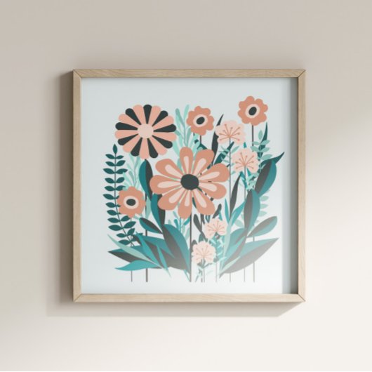 Poster Jardin Floral Retro