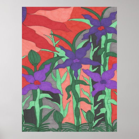 Poster Jardin floral Twilight (Devant)