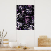 Poster Jardin foncé Vis mauve Fleurs de Glam (Cuisine)