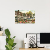 Poster Jardin Formel d'Architecture Vintage Cottage Angla (Bureau à domicile)