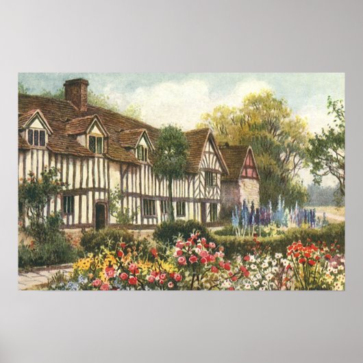 Poster Jardin Formel d'Architecture Vintage Cottage Angla (Devant)