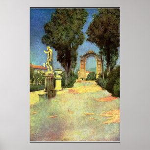Poster Jardin italien de Maxfield Parrish