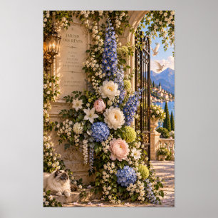 Poster Jardin Italien Vintage Art Floral de Mur