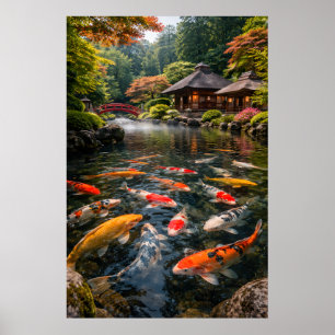 Poster Jardin Japonais & Étang aux Carpes - Image Photogr