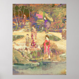 Poster Jardin japonais II / Édition Washed