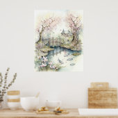 Poster Jardin japonais traditionnel au printemps (Cuisine)