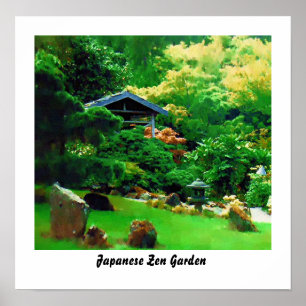 Poster Jardin japonais zen