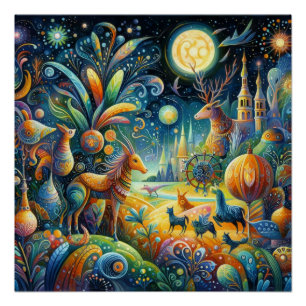 Poster Jardin lunaire