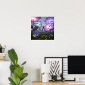 Poster Jardin Magique de Fleurs Lumineuses Géantes (Bureau à domicile)