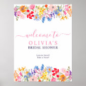 Poster Jardin moderne fleur sauvage écriture de mariée bi (Devant)