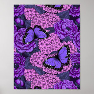 Poster Jardin morpho bleu 2