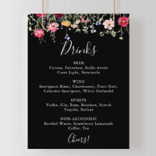 Poster Jardin Multicolor Fleur sauvage Mariage Menu Boiss