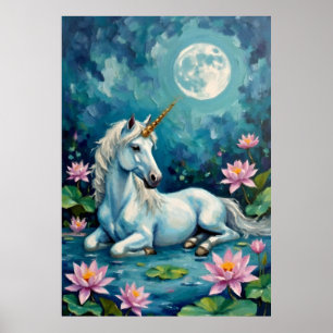 Poster Jardin mystique de la licorne