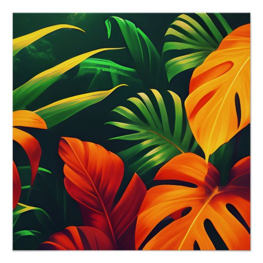POSTER JARDIN NATUREL FEUILLES VERTES (Devant)