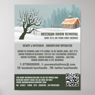 Poster Jardin Neige, Snow Removal Company Publicité