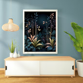 Poster Jardin Nocturne Enchantant