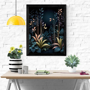 Poster Jardin Nocturne Enchantant