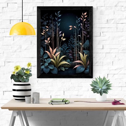 Poster Jardin Nocturne Enchantant