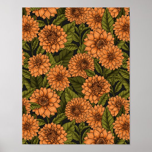 Poster Jardin Orange Dahlia (Devant)