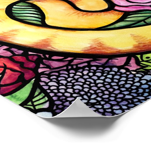 Poster Jardin Orange Tabby Chat (Coin)