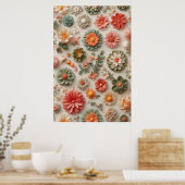 Poster Jardin Pastel : Jardin floral 3D artisanal (Cuisine)