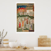 Poster Jardin persan, 15ème siècle (avec papier) (Cuisine)