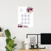 Poster Jardin Plâtre Floral Mariage Dîner Carte de siège (Bureau à domicile)