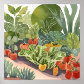Poster Jardin potager | Peinture à l'aquarelle (Devant)