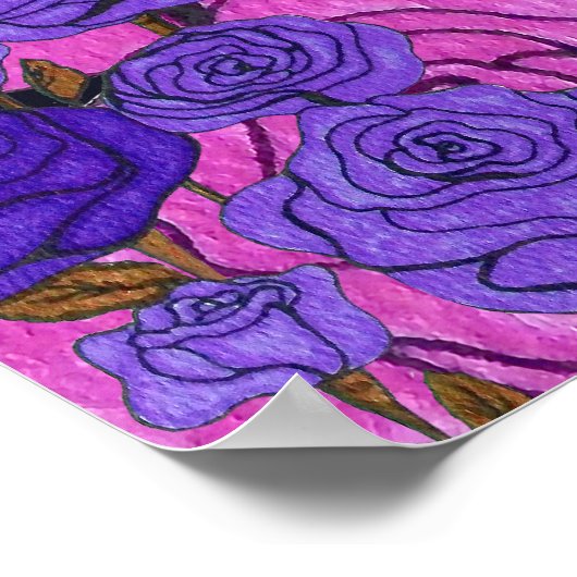 Poster Jardin rose (Coin)