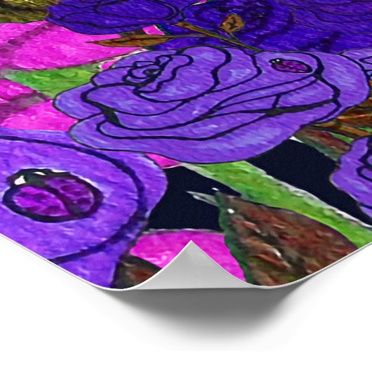 Poster Jardin rose (Coin)