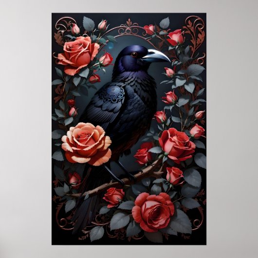 Poster Jardin Rose du Corbeau Noir (Devant)