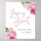 Poster Jardin Rosé "L'amour est doux" Faveurs & Traitemen (Devant)