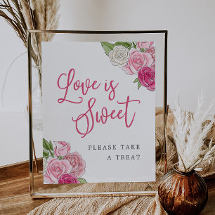 Poster Jardin Rosé "L'amour est doux" Faveurs & Traitemen