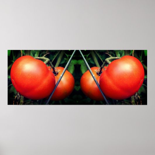 Poster Jardin Rouge Tomates sur la vigne Miroir Abstrait (Devant)
