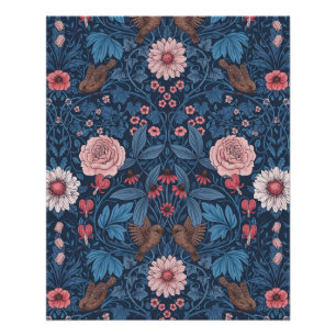 Poster Jardin sauvage en bleu